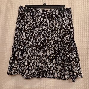LOFT Black and White A-Line Skirt